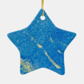 Zilverblauw versmolten glas keramisch ornament (Achterkant)