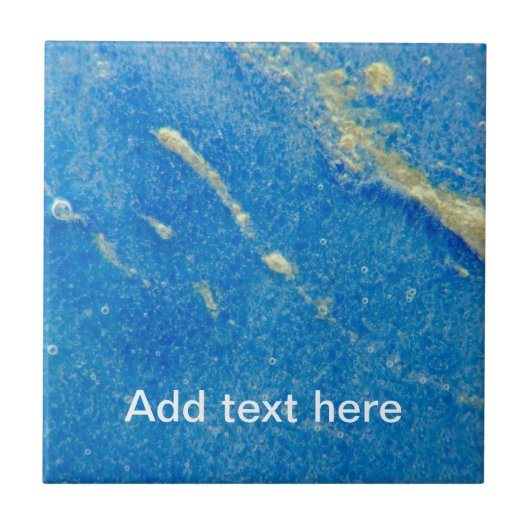 Zilverblauw versmolten glas tegeltje (Voorkant)
