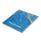 Zilverblauw versmolten glas tegeltje (Zijkant)