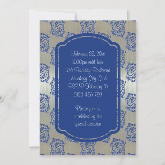 Zilverblauw vispisces op zaterdag kaart (Achterkant)