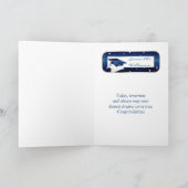 Zilverblauwe ballonnen, mortel & diploma Afstudere Kaart (Binnen)