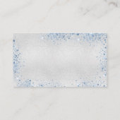 Zilverblauwe glitter-buskaartje informatiekaartje (Achterkant)