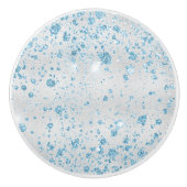 Zilverblauwe glitterelegant keramische knop (Voorkant)