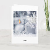 Zilverblauwe kaars, sneeuwvlokken Duitse Kerstmis Feestdagen Kaart (Achterkant)