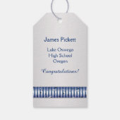 Zilverblauwe mortel, diploma Afstuderen Cadeaulabel (Achterkant)