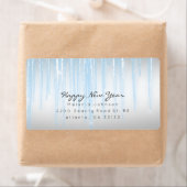 Zilverblauwe mousserende pictogrammen etiket (Insitu)