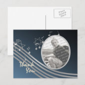 Zilverblauwe muziek in de lucht Foto Briefkaart (Voorkant / Achterkant)