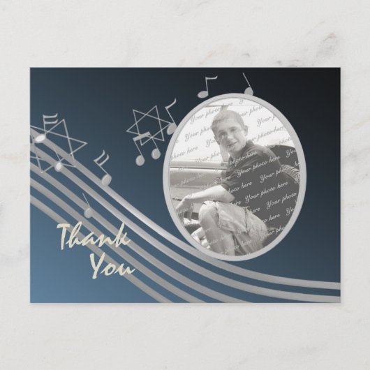 Zilverblauwe muziek in de lucht Foto Briefkaart (Voorkant)