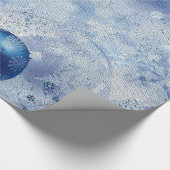 Zilverblauwe ornamenten cadeaupapier (Hoek)