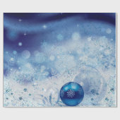 Zilverblauwe ornamenten cadeaupapier (Vlak)