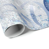 Zilverblauwe ornamenten cadeaupapier (Rol Hoek)