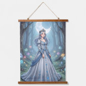 Zilverblauwe prinses in het bos hangend wandkleed (Voorkant)