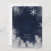 Zilverblauwe sneeuwvlok corporate winter wonderlan kaart (Achterkant)