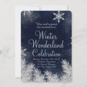 Zilverblauwe sneeuwvlok corporate winter wonderlan kaart (Voorkant)