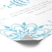 Zilverblauwe sneeuwvlokken Luierraffel Poster (Hoek)