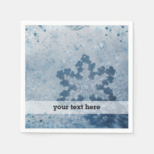 Zilverblauwe sneeuwvlokken servet
