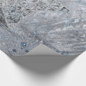 Zilverblauwe ster cadeaupapier (Hoek)