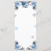 Zilverblauwe Winter Magische Sneeuwvlok Mis Quince Menu (Achterkant)