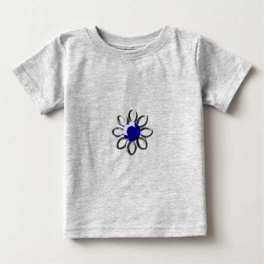 Zilverbloem met blauwe steen (Voorkant)