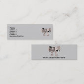 Zilverboog en parels mini visitekaartje (Voorkant / Achterkant)