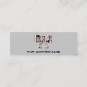 Zilverboog en parels mini visitekaartje (Achterkant)