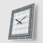 Zilverborde stalen achtergrond vierkante klok (Hoek)
