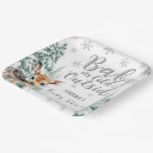 Zilverbos Het is koud buiten het Baby shower Papieren Bordje (Gebogen)