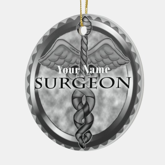 zilverchirurg keramisch ornament (Links)