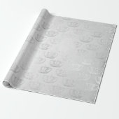 Zilverchroomde kroonprinses Gray Glam Vip Cadeaupapier (Uitgerold)