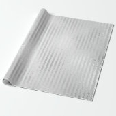 Zilverchroomstrips Glam Vip Cadeaupapier (Uitgerold)
