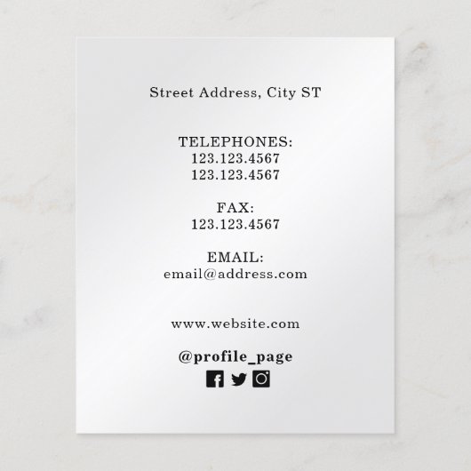 Zilvercontract en certificaat geïnspireerde flyer (Achterkant)