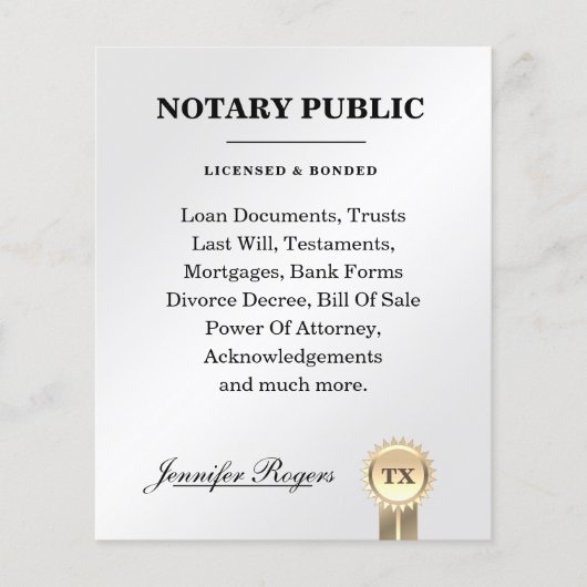 Zilvercontract en certificaat geïnspireerde flyer (Voorkant)