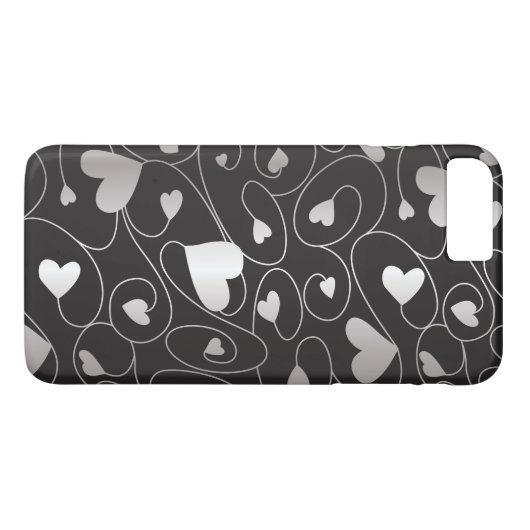 Zilvercurly harten Case-Mate iPhone case (Achterkant (Horizontaal))