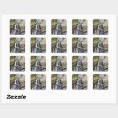 Zilverdal Waterval Sereniteit Vierkante Sticker (Vel)