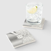 Zilverdampen en moderne geometrische vorm stenen onderzetter (Zijkant)