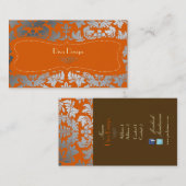 Zilverdamper/verbrand sinaasappel/chocolade visitekaartje (Voorkant / Achterkant)