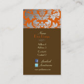 Zilverdamper/verbrand sinaasappel/chocolade visitekaartje (Achterkant)