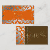 Zilverdamper/verbrand sinaasappel/chocolade visitekaartje (Voorkant / Achterkant)