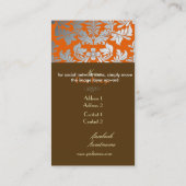 Zilverdamper/verbrand sinaasappel/chocolade visitekaartje (Achterkant)