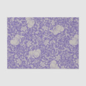 Zilverde perziken op Violet Paarse grond Tissuepapier (Voorkant)