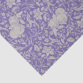 Zilverde perziken op Violet Paarse grond Tissuepapier (Detail)