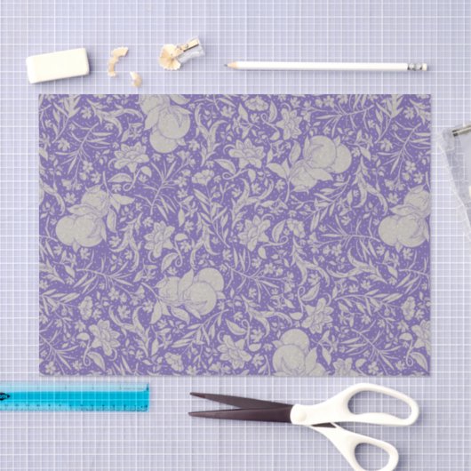 Zilverde perziken op Violet Paarse grond Tissuepapier (Craft)