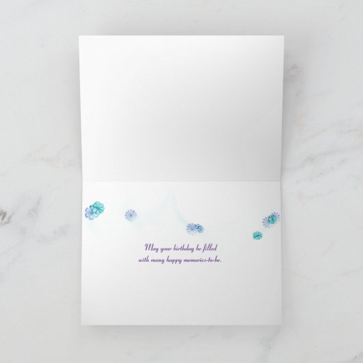 zilverdiamant abstracte verjaardag kaart (Binnen)