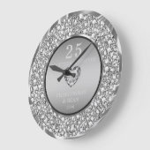 Zilverdiamanten en grote hartklok grote klok (Hoek)