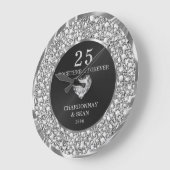 Zilverdiamanten en grote hartklok klok (Hoek)