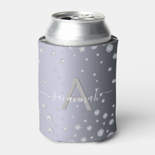 Zilverdiamanten monogram blikjeskoeler (Blikje Voorkant)