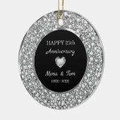 Zilverdiamanten ring en hart keramisch ornament (Links)