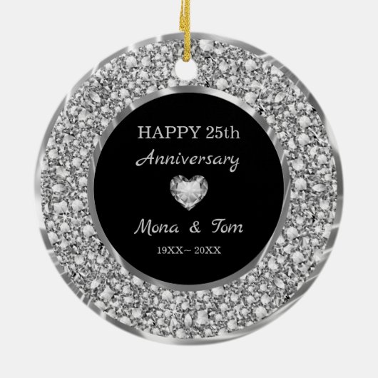 Zilverdiamanten ring en hart keramisch ornament (Achterkant)