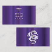 Zilverdraak op keizerlijk Paars Visitekaartje (Voorkant / Achterkant)