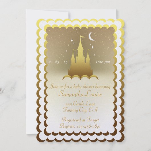 Zilverdroomkasteel in het Baby shower wolken Kaart (Voorkant)